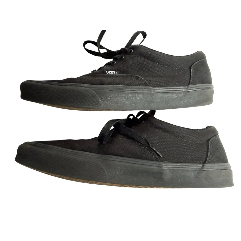 Vans Off The Wall Low Top Lace-Up Sneakers Mens Size‎ 10.5 All Black Shoes